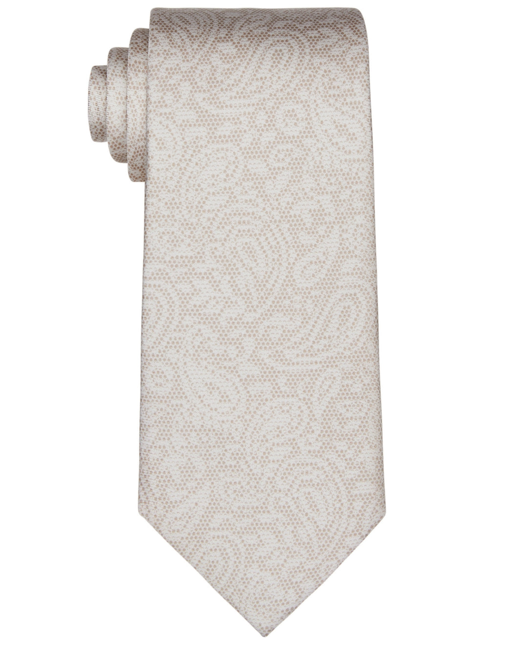 Michael Kors Men's Classic Dotted Paisley Print Silk Tie Beige Size Regular