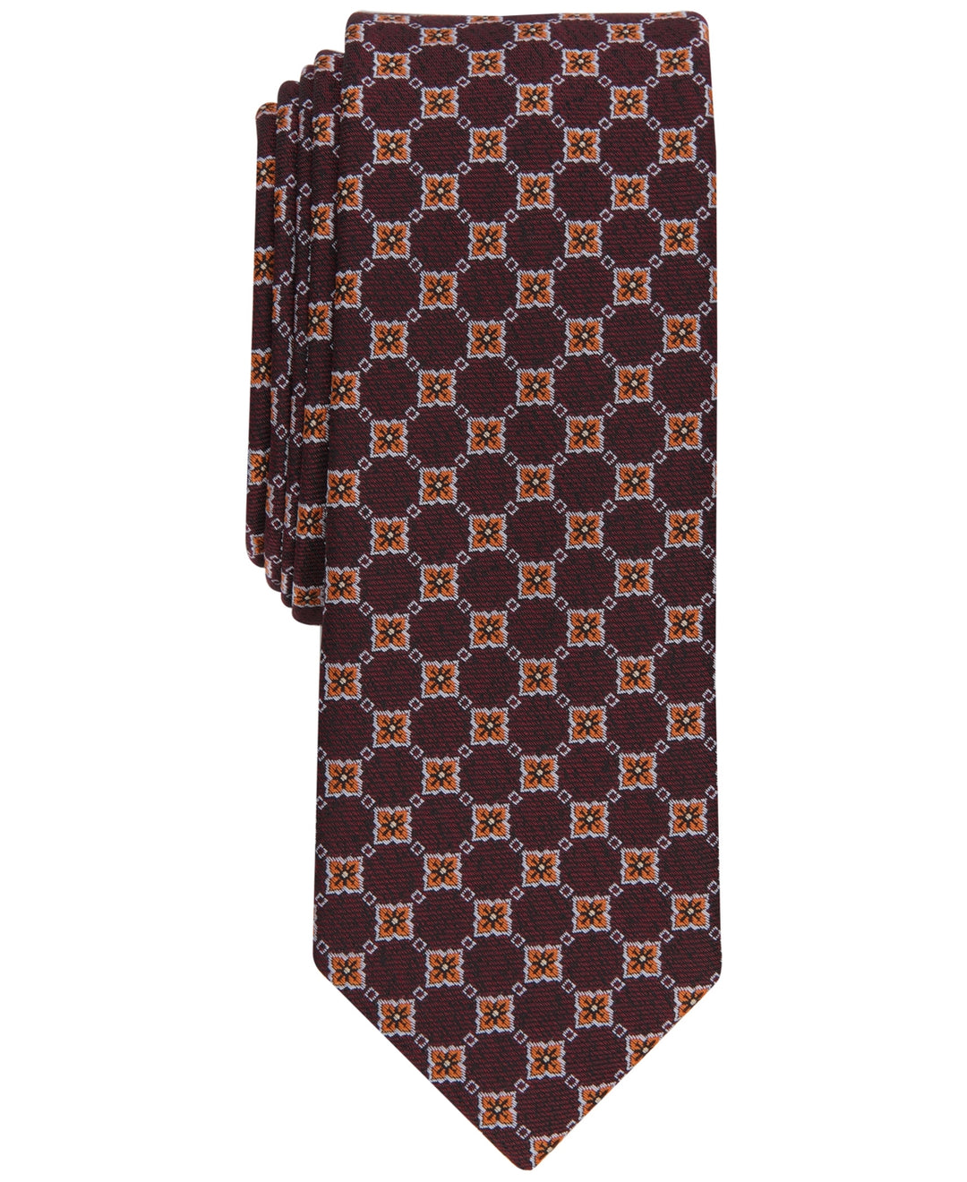 Bar III Men's Nostrand Skinny Tie Brown Size Regular