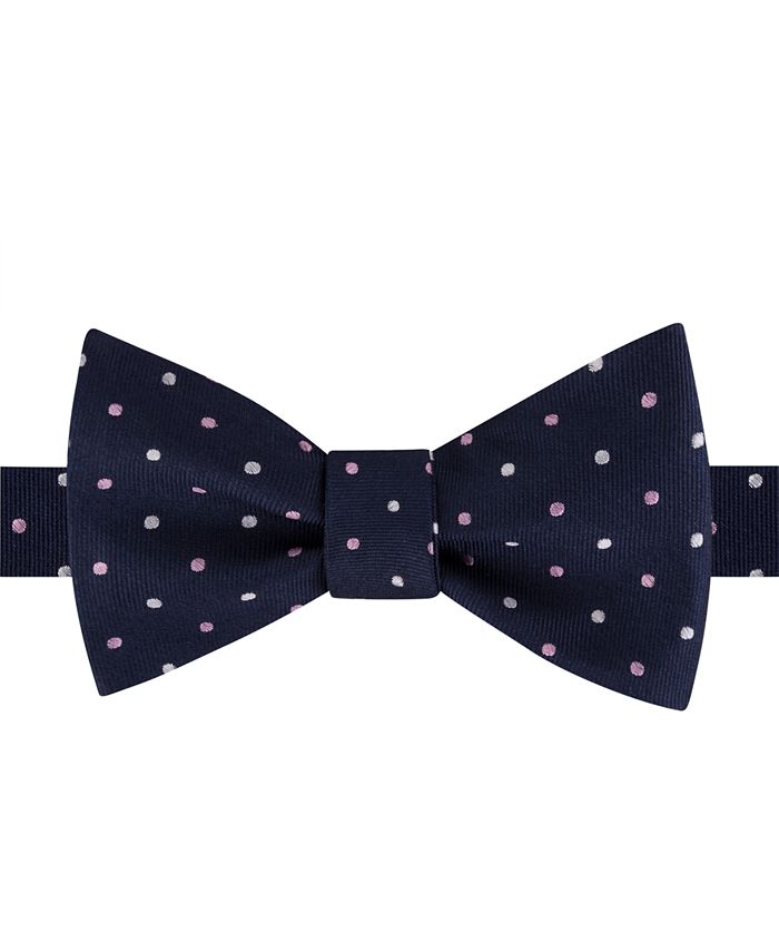 Tommy Hilfiger Men's Multi-Dot Self-Tie Silk Bow Tie Blue Size Regular