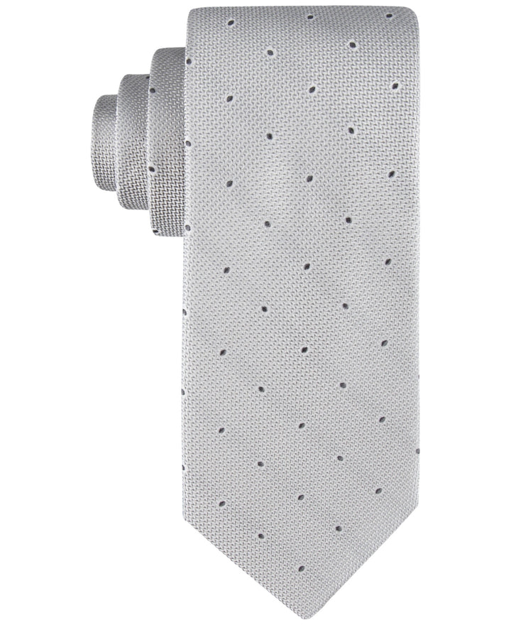 Calvin Klein Men's Textured Micro Dot Neat Tie Gray Size Regular
