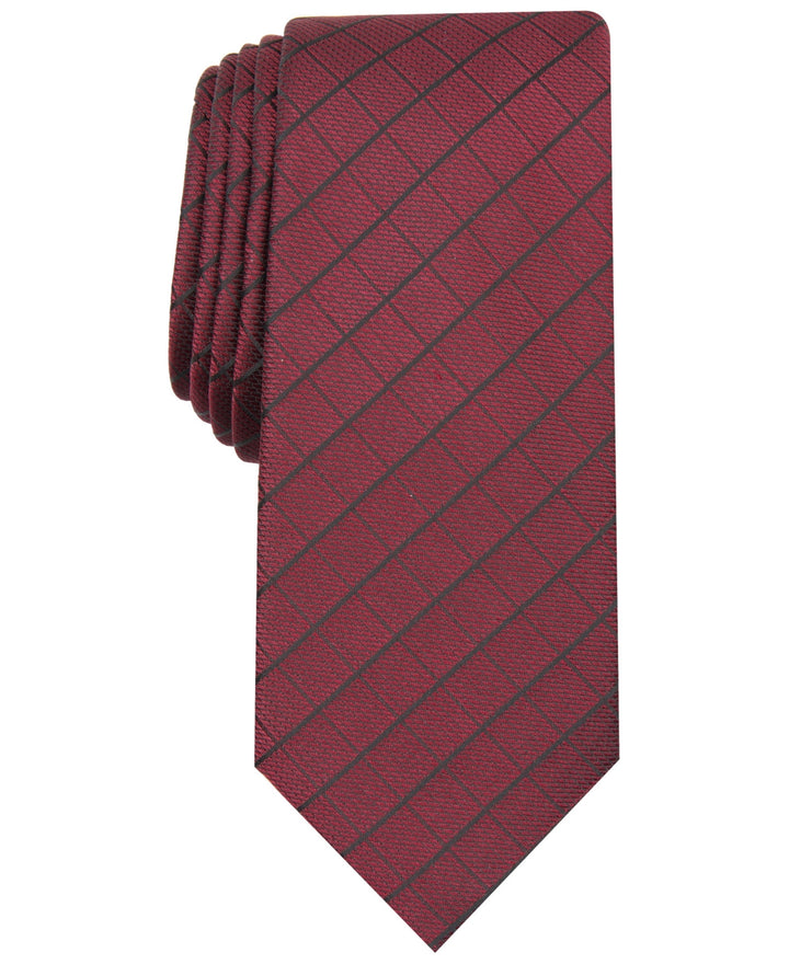 Alfani Men's Vendetta Grid Tie Red  Size Regular