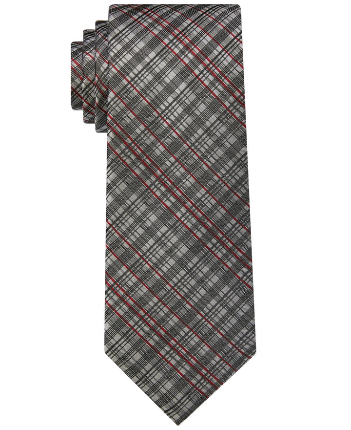 Calvin Klein Men's Slim Fancy Check Tie Green Size Regular