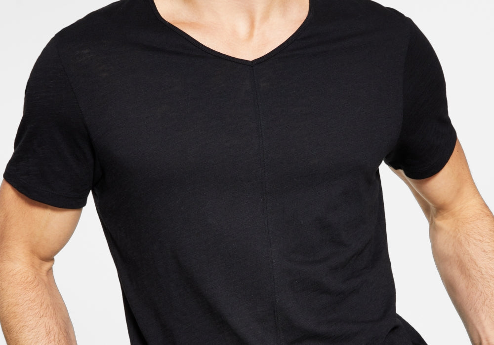 Inc International Concepts Men's Solid V-Neck T-Shirt Black Size S