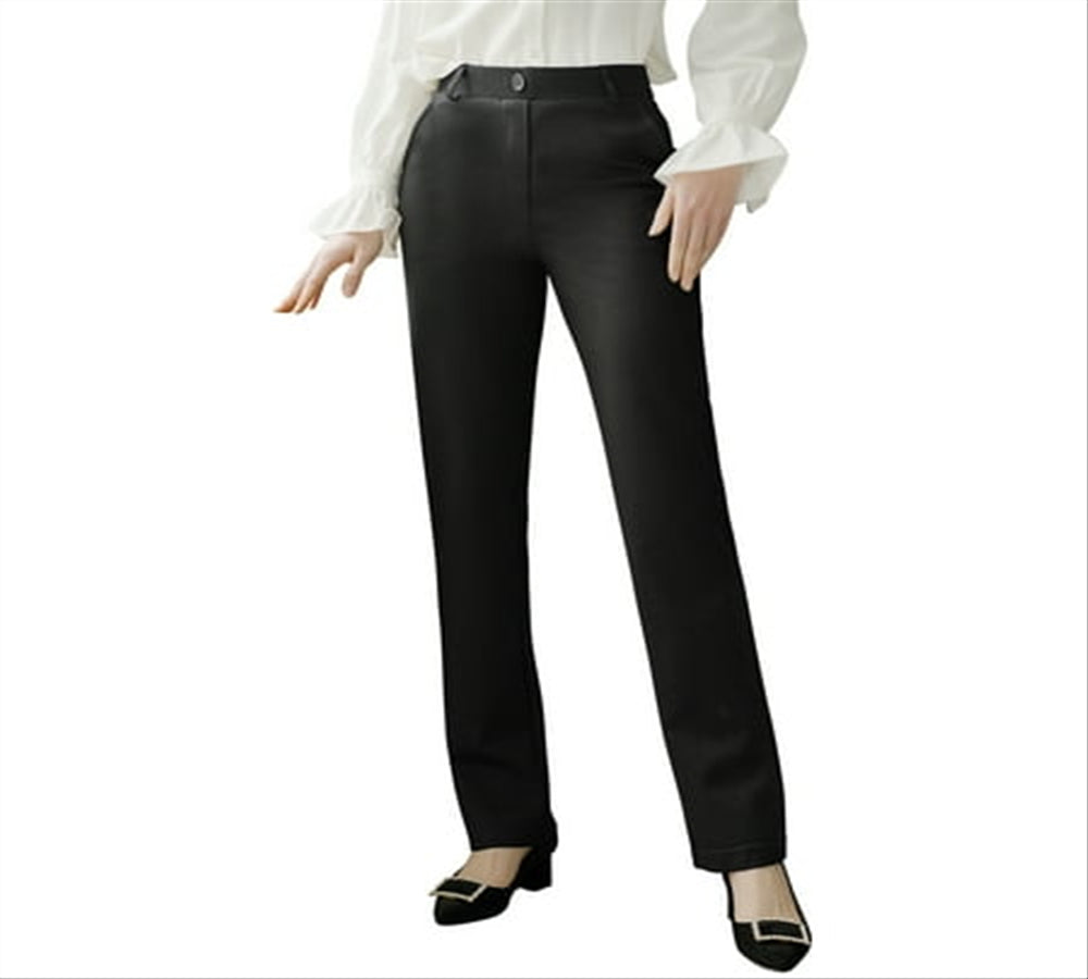 S P Y M Women Stretch Dress Pants Casual Slacks Straight/Wide/Skinny Leg/Bootcut Black Size Petite L