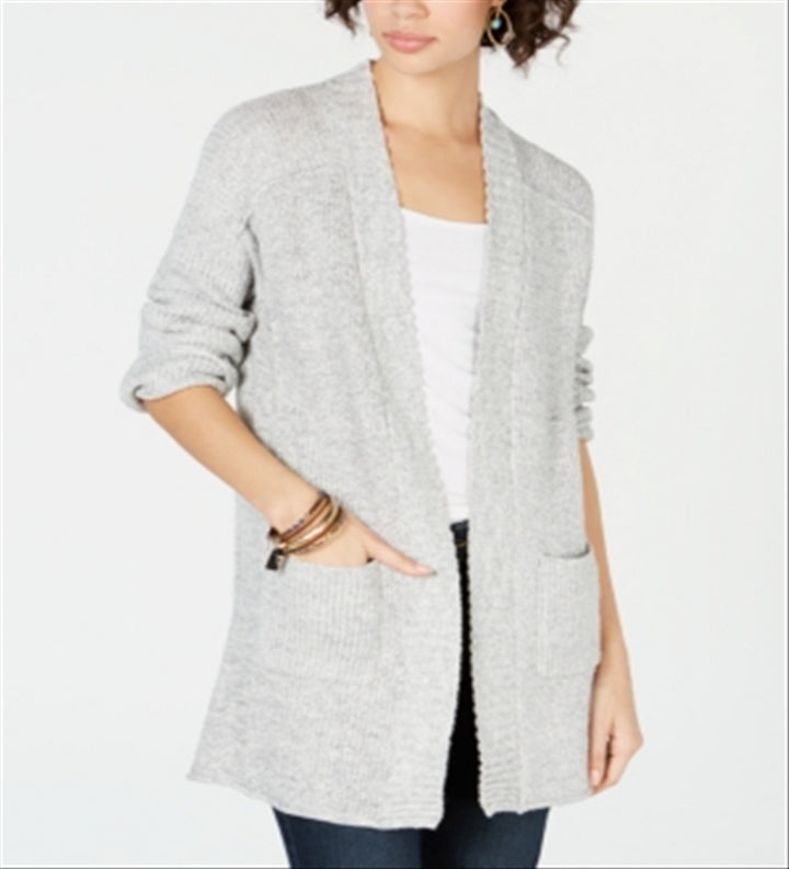 Style & Co Open-Front Completer Cardigan Gray Size XXL