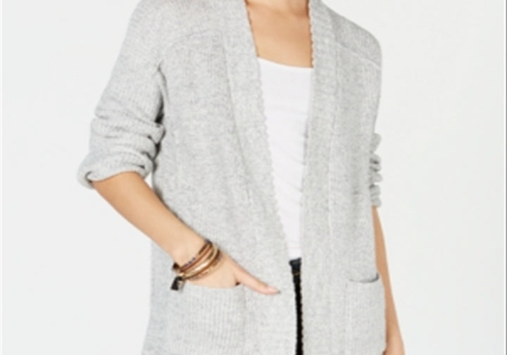 Style & Co Open-Front Completer Cardigan Gray Size XXL