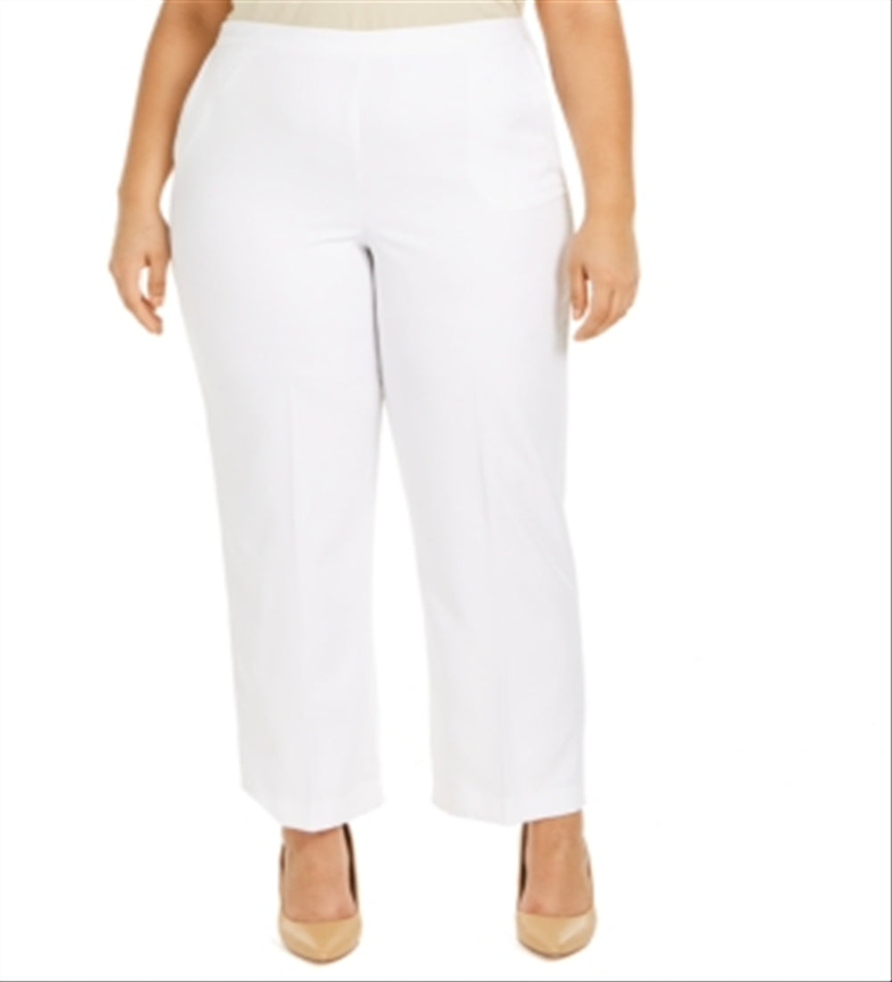 Alfred Dunner Women's Ship Shape Pants White Size 20W