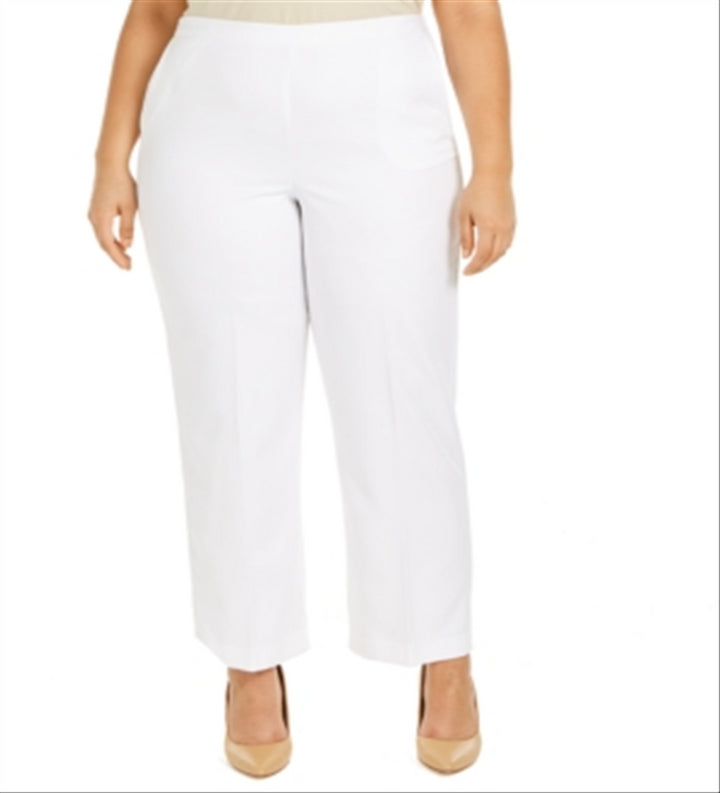 Alfred Dunner Women's Ship Shape Pants White Size 20W