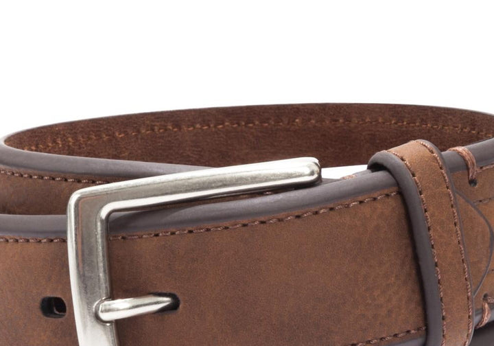 Club Room Men's Bevel-Edge Casual Belt Brown Size 44