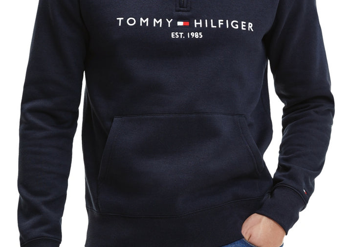 Tommy Hilfiger Mens Mock Neck 1/4 Zip Sweatshirt Blue Size XS