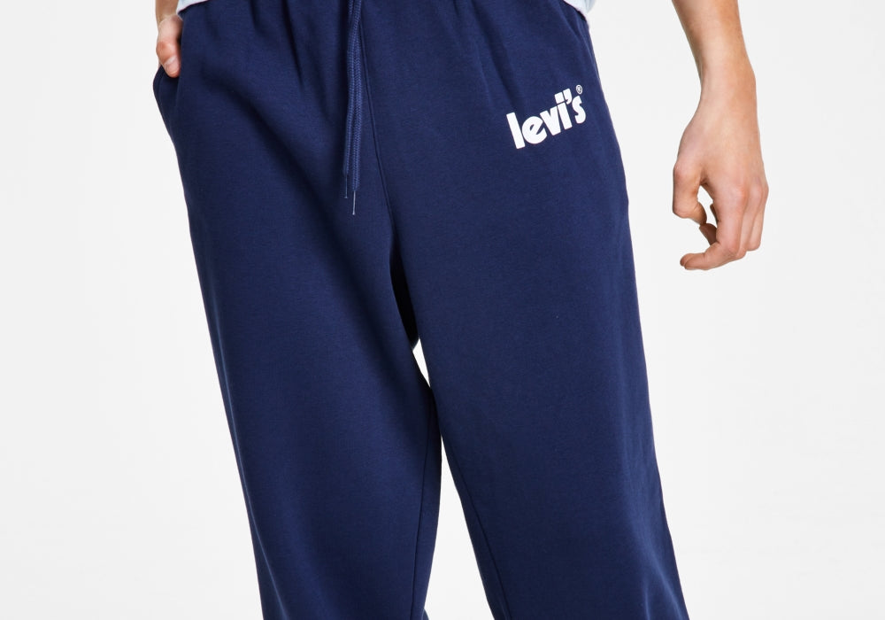 Levi's Men's Graphic Relaxed Fit Denim Elastic Waistband Sweatpants Blue Size Large