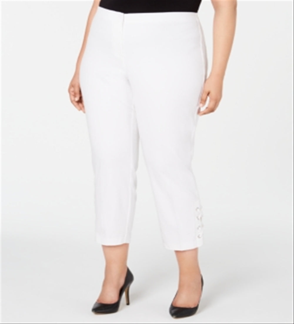 Alfani Women's Hollywood Waist Pants White Size 18W