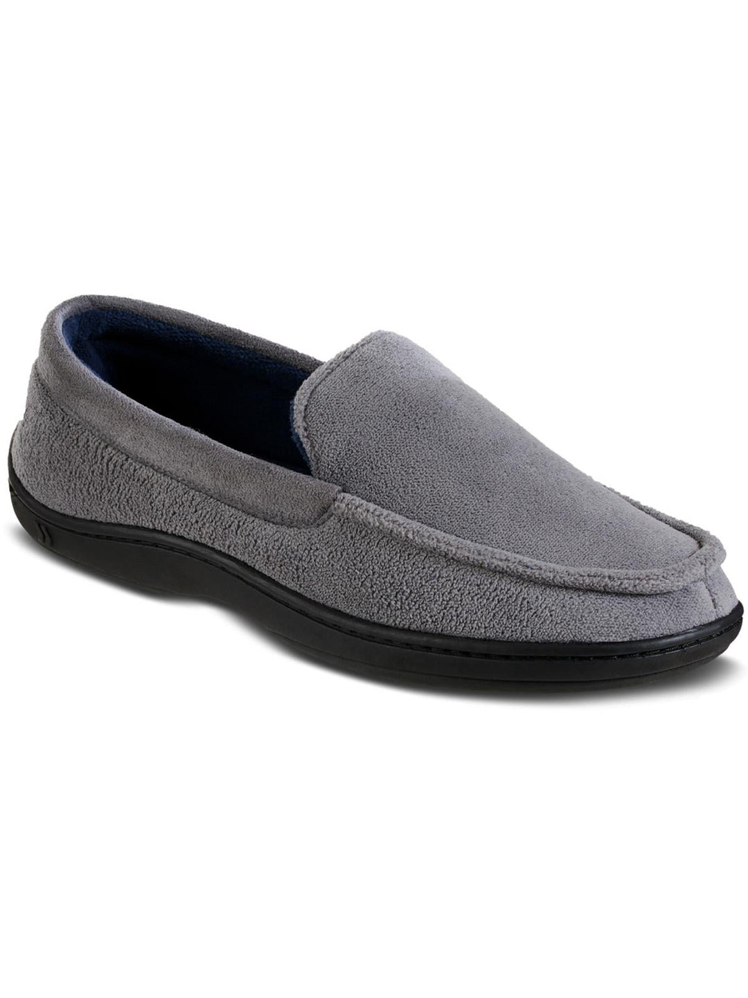 Isotoner Men's Jared Moc-Toe Memory Foam Slippers Gray Size L