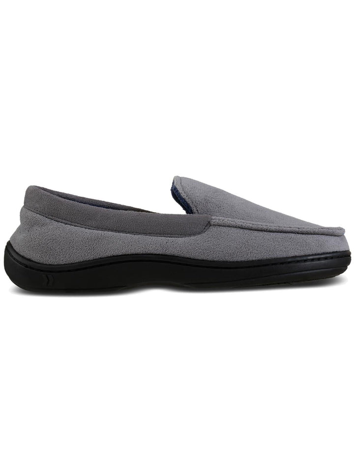 Isotoner Men's Jared Moc-Toe Memory Foam Slippers Gray Size L