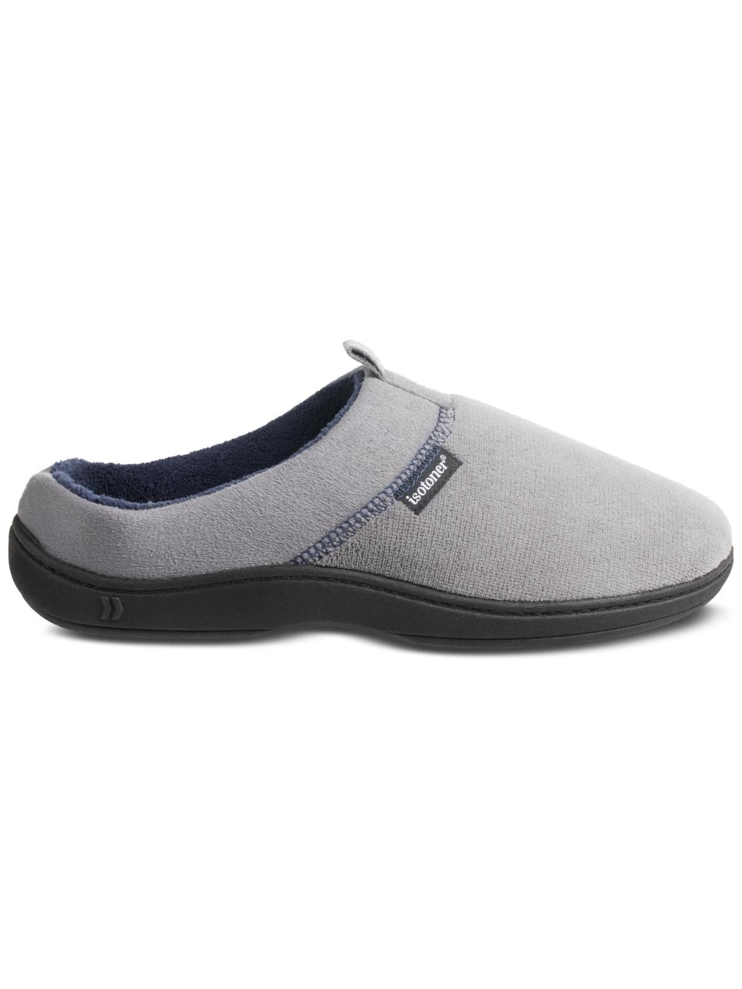 Isotoner Men's Jared Hoodback Memory Foam Slippers Gray Size 2XL