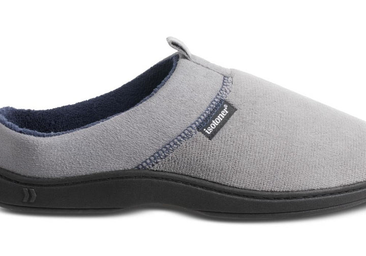 Isotoner Men's Jared Hoodback Memory Foam Slippers Gray Size 2XL