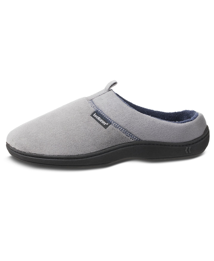 Isotoner Men's Jared Hoodback Memory Foam Slippers Gray Size 2XL