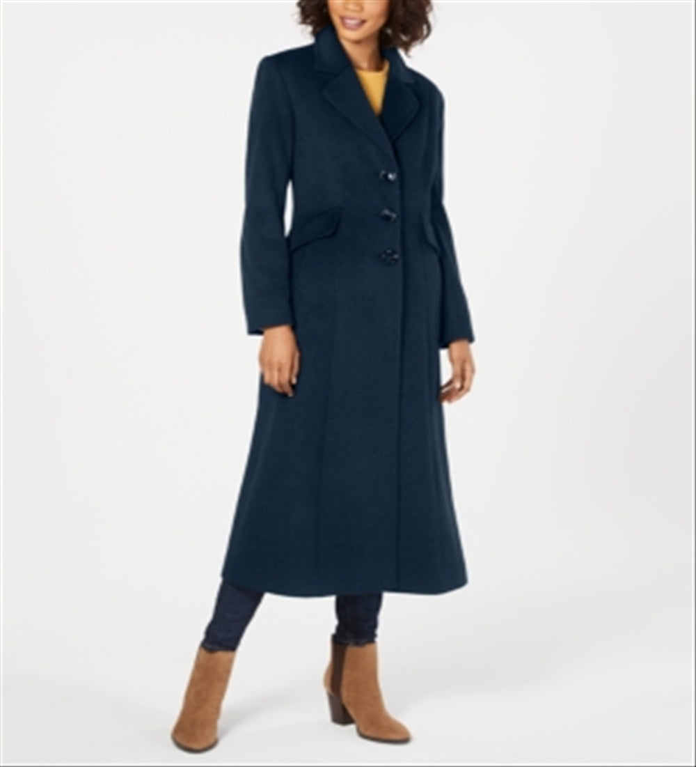 Forecaster Women's Notched Collar Maxi Walker Coat Blue Size 8