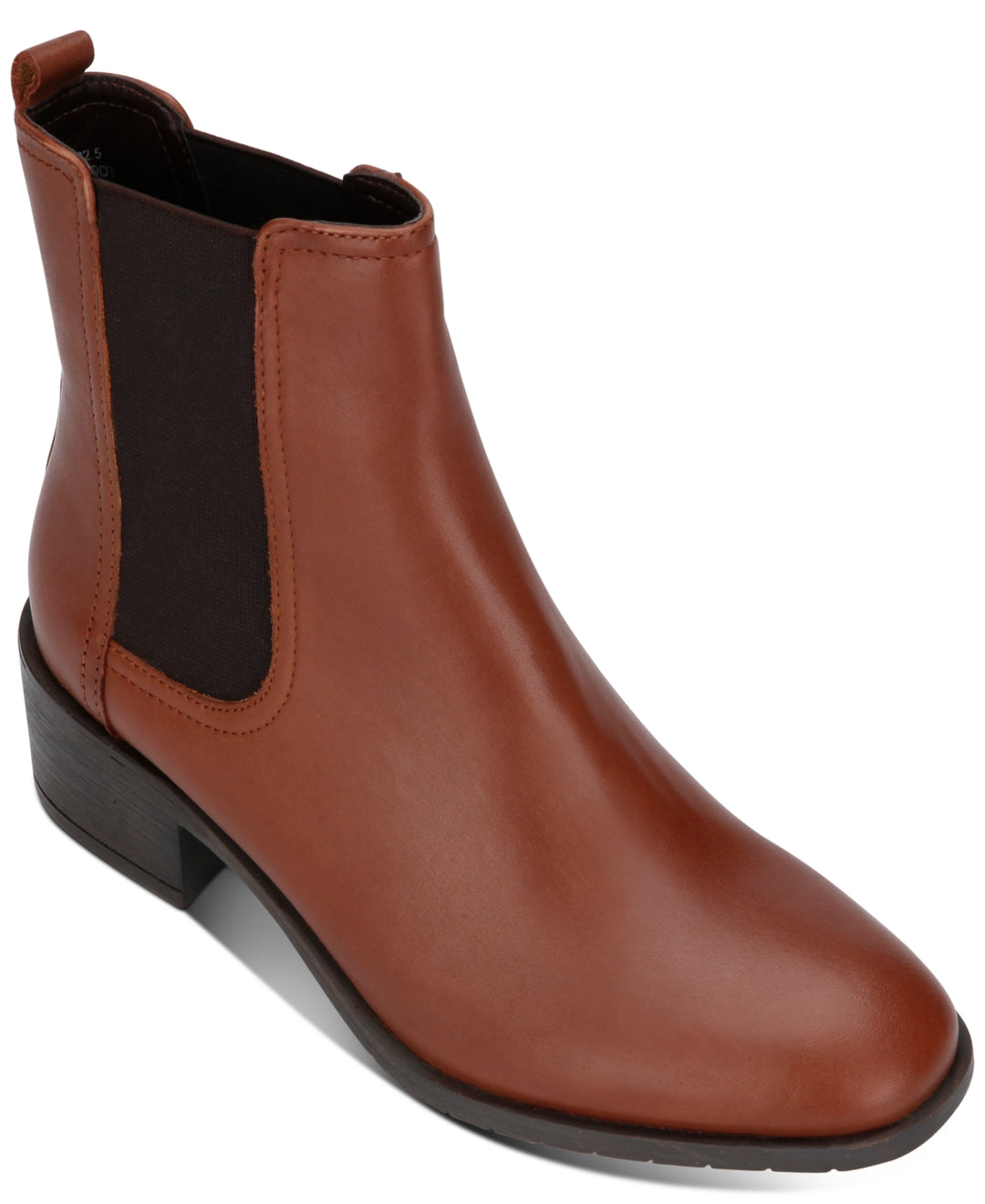 Kenneth Cole Women's Comfort Stretch Salt Chelsea Boot Round Toe Block Heel Slip On Leather Booties Brown Size 11 M