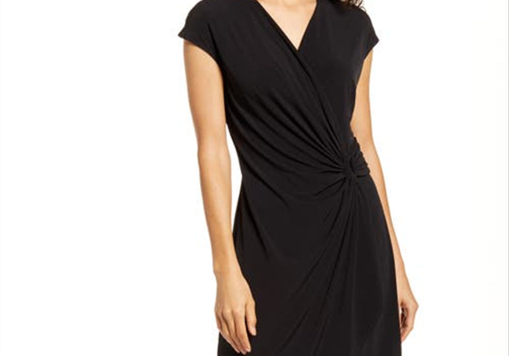 Tommy Bahama Carmela Faux Wrap Dress Black Size L