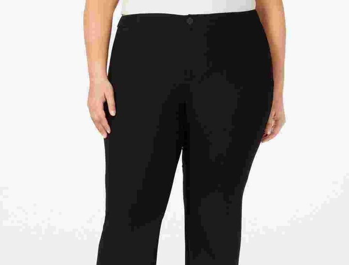 Charter Club Women's Plus Size Straight-Leg Pants Black Size 18W