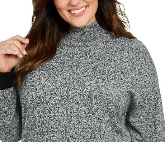 Karen Scott Women's Plus Size Mock Neck Cotton Sweater White Size 2X