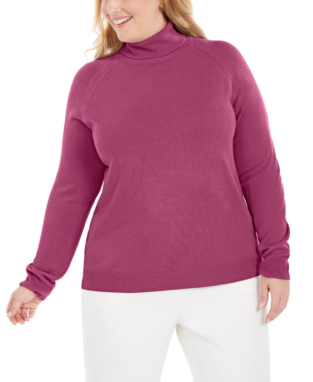 Karen Scott Women's Plus Size Turtleneck Luxsoft Sweater Purple Size 2X