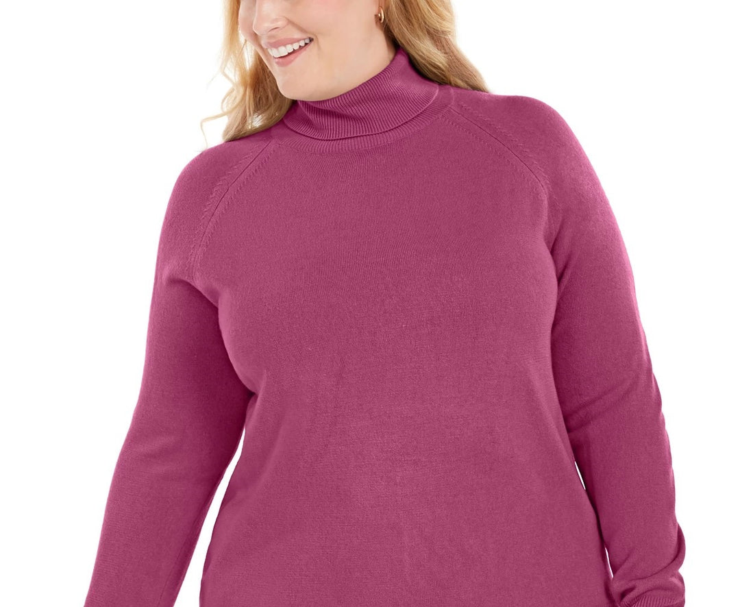 Karen Scott Women's Plus Size Turtleneck Luxsoft Sweater Purple Size 2X