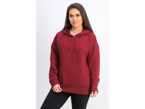 Ideology Women's Zip Hem Hoodie Red - Size X-Large