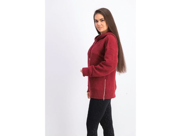 Ideology Women's Zip Hem Hoodie Red - Size X-Large