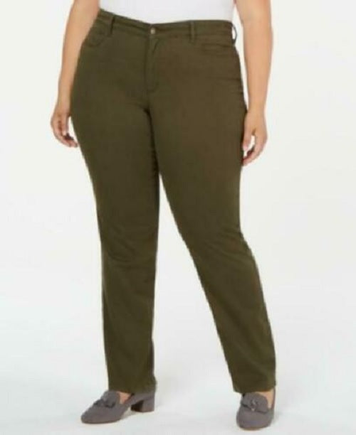 Charter Club Women's Plus Size Twill Lexington Pants Green Size 16W