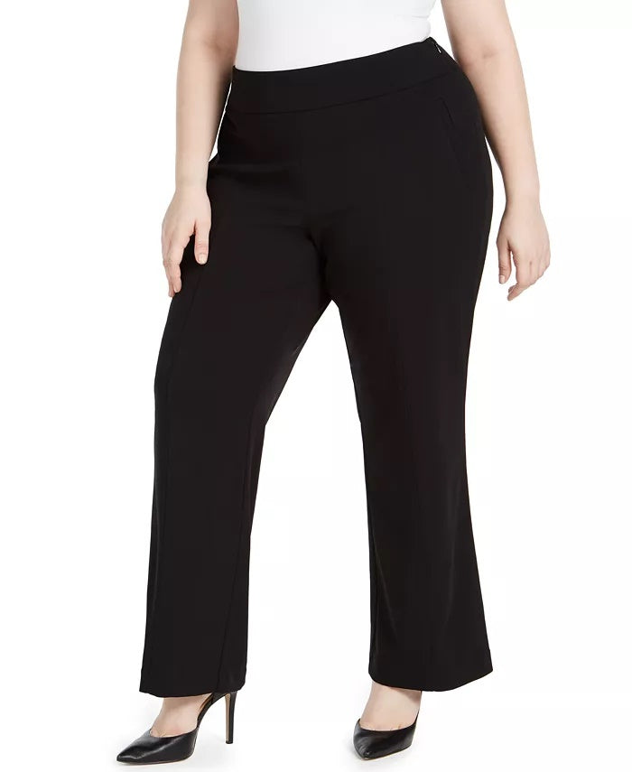 INC International Concepts Women's Plus Size High-Waist Trousers Black Size Small Petite