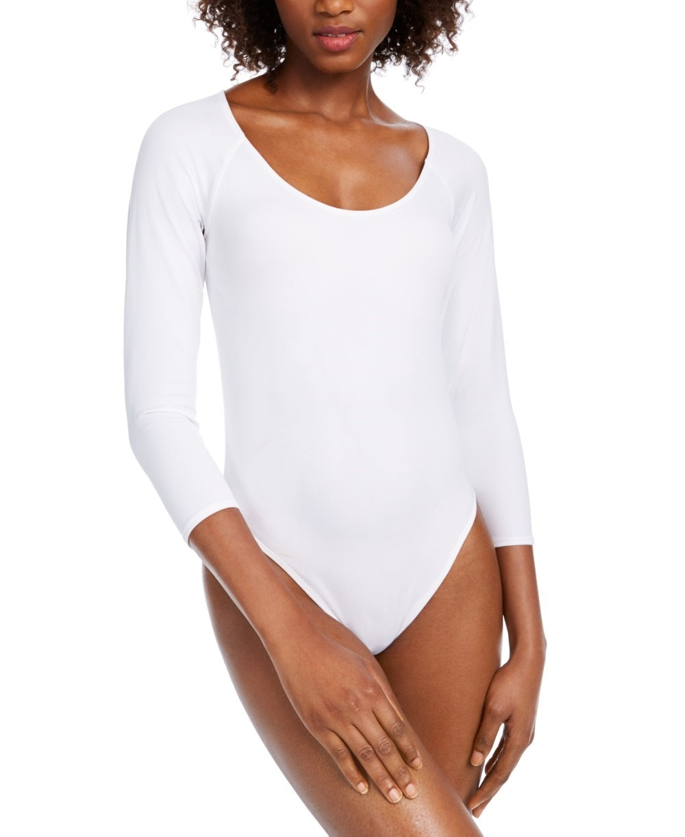 Bar III Women's Scoop Neckline Bodysuit White Size X-Large