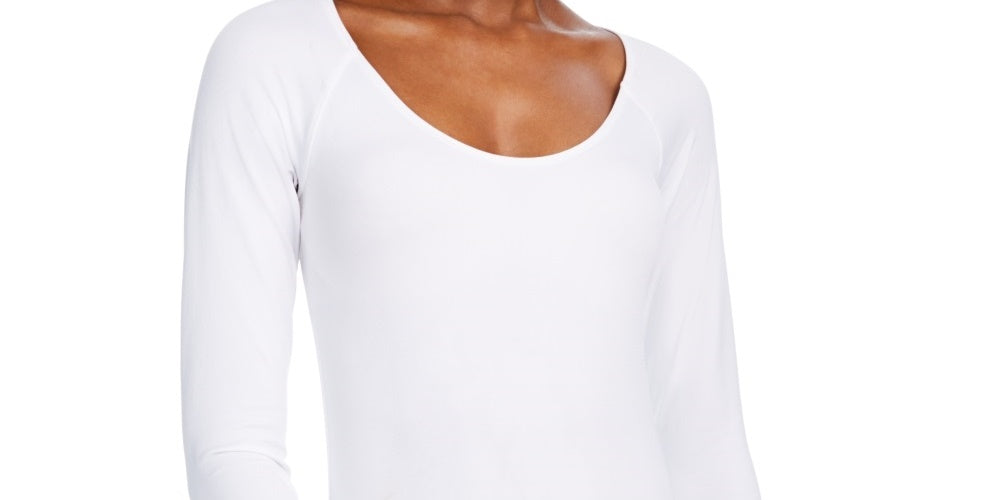 Bar III Women's Scoop Neckline Bodysuit White Size X-Large