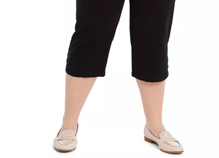 Karen Scott Women's Stretch Tummy Control Capri Pants Black Size 18W