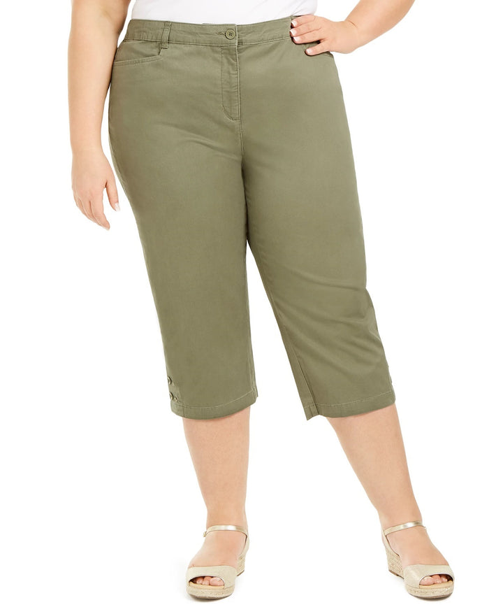 Karen Scott Women's Plus Size Capri Pants Gray Size 18W