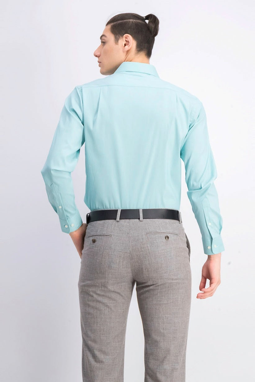 Tommy Hilfiger Men's Athletic-Fit Flex Collar Dress Shirt Green Size 17X34-35