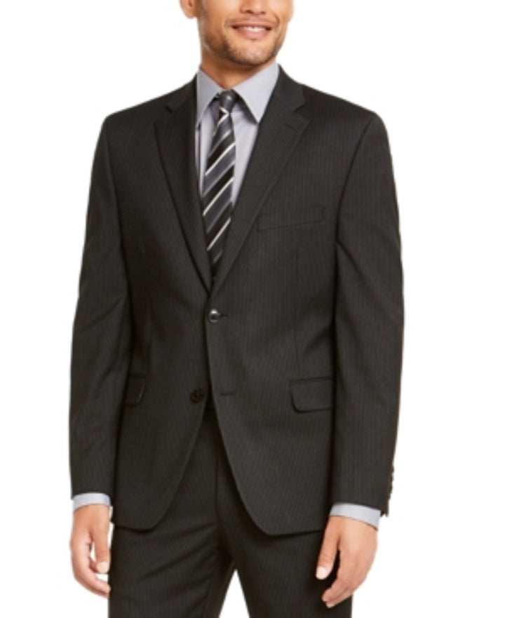 Alfani Men's Single Breasted Pinstripe Stretch Jacket Black Size 38