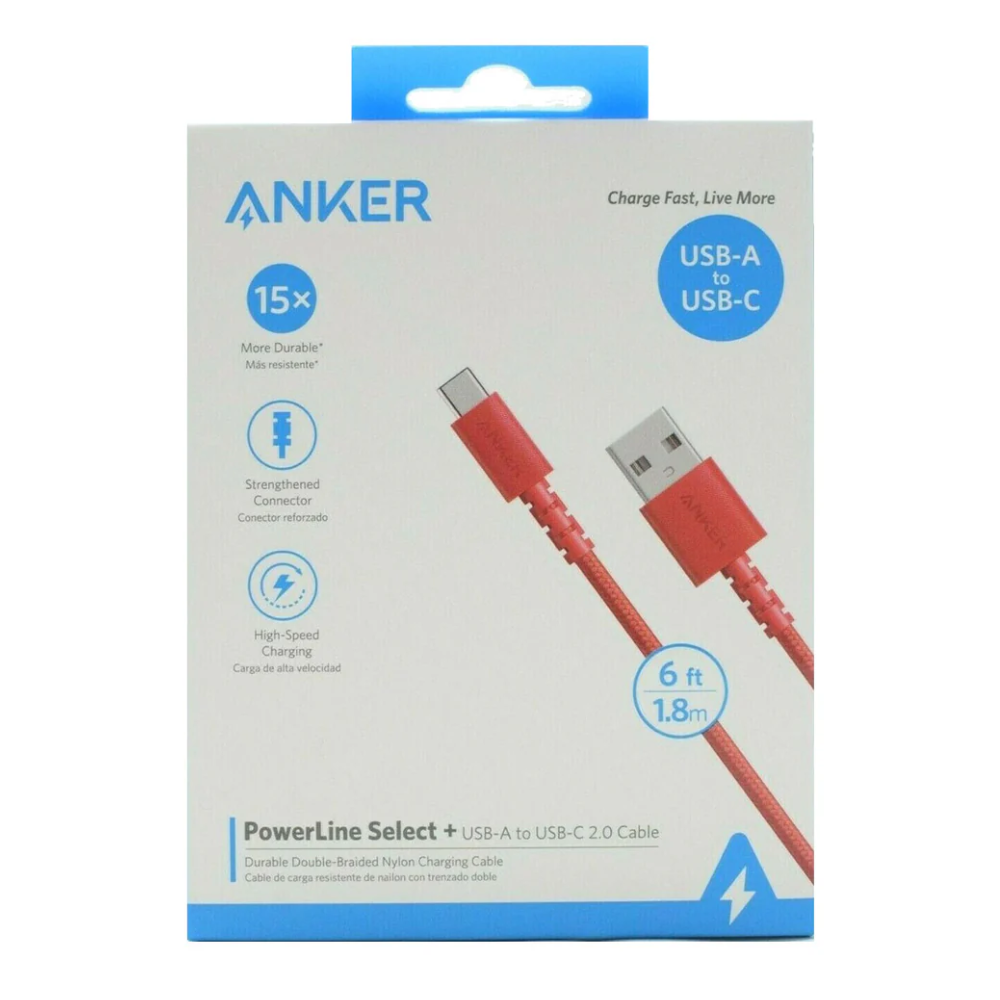 ANKER POWERLINE SELECT +6' USB-A TO USB-C CABLE
