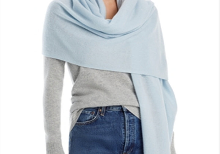 C by Bloomingdale's Cashmere Travel Wrap Blue One Size