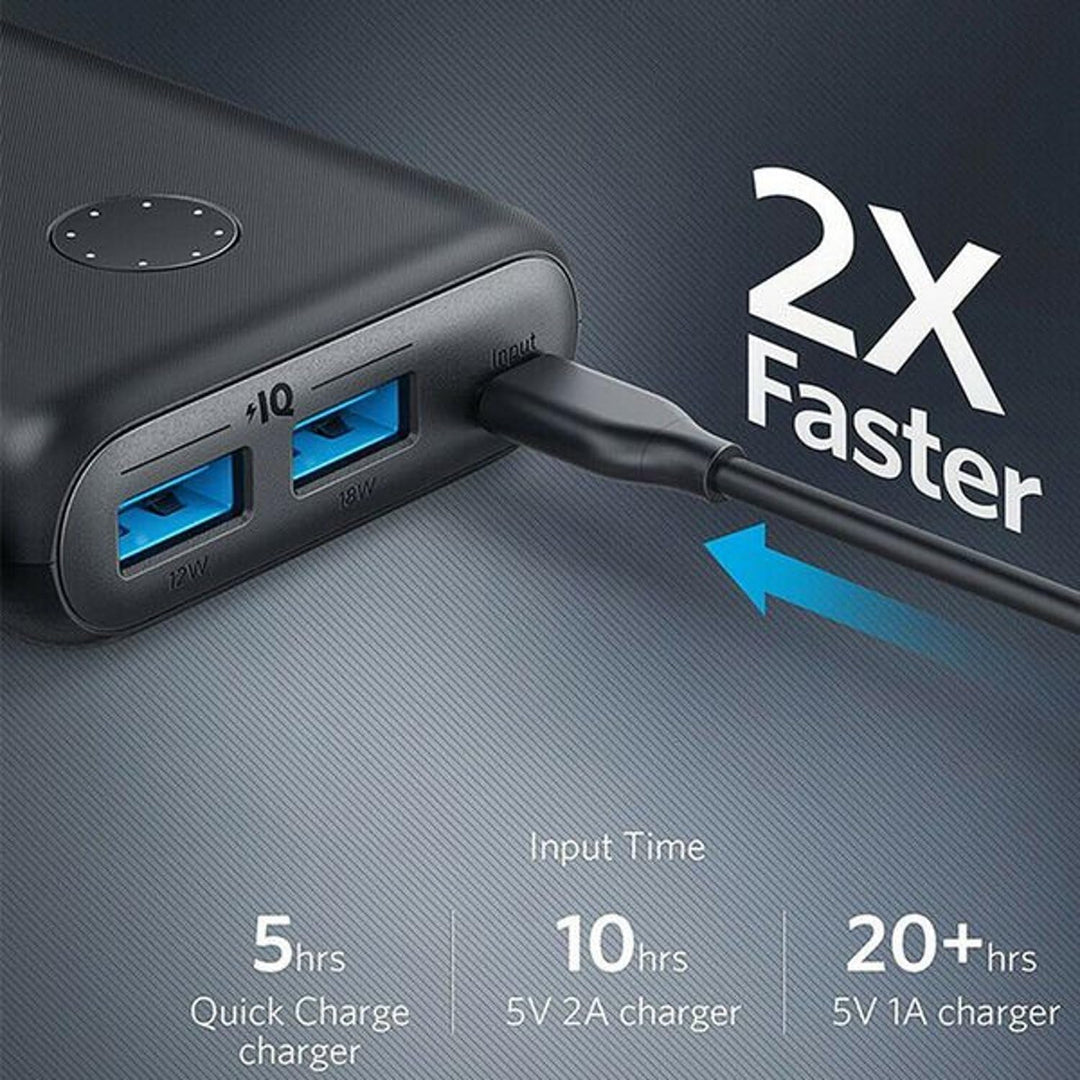 Anker PowerCore Select 20k mAh Power Bank Dual-Port Portable Phone Charger - Black