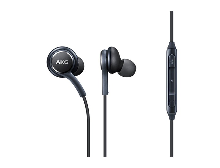 Samsung Earphones by AKG  For Galaxy S8 & S8 Plus W/Extra Ear Gels, Grey, Bulk