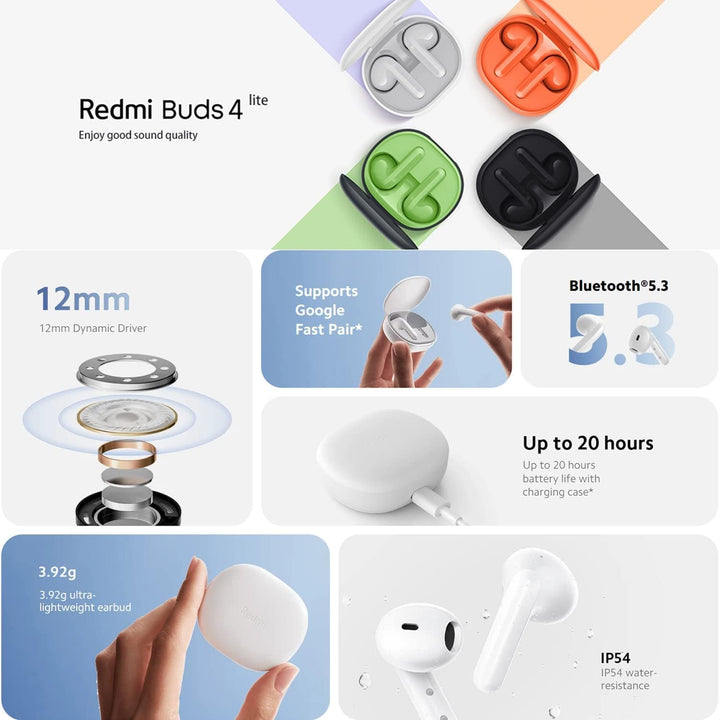 Xiaomi Redmi Buds 4 Lite TWS Wireless Earbuds - Black