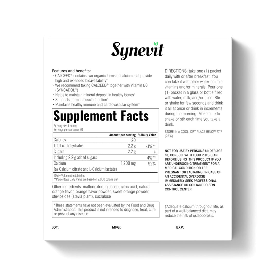 Synevit Calceed Bone Health Supplement – 30 powder packs