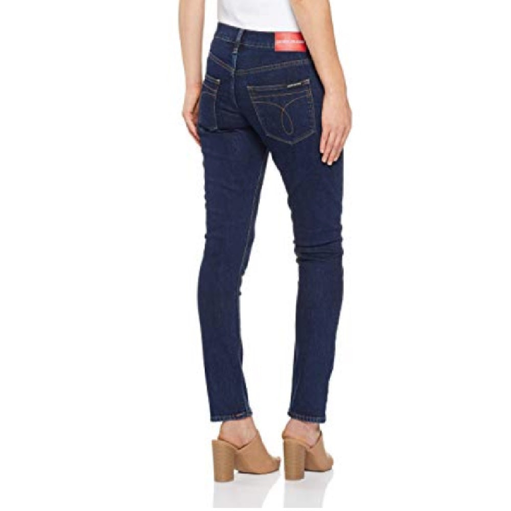 Calvin Klein Women's Mid Rise Slim Leg Jeans Banhof Blue