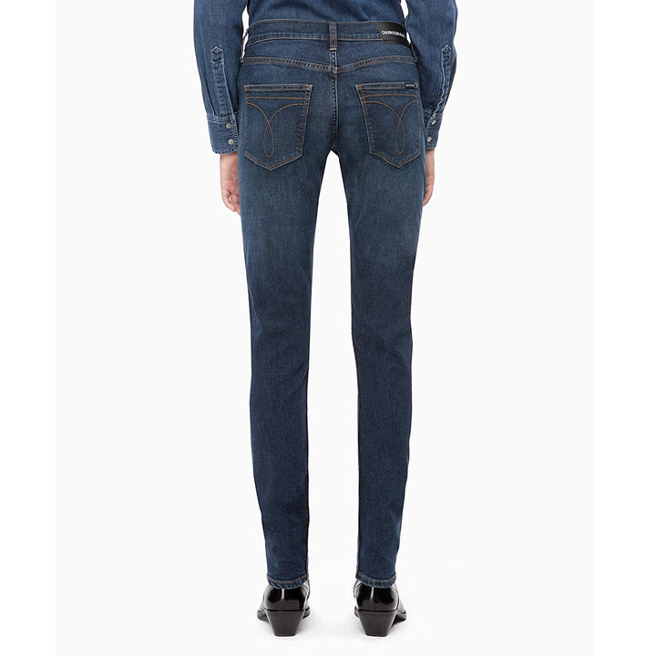 Calvin Klein Women's Mid Rise Slim Leg Jeans Hamptons Blue Dark Size 27" x 30"