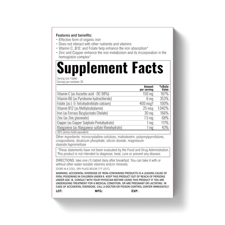 Synevit Ferrofect Iron Supplement – 30 tablets