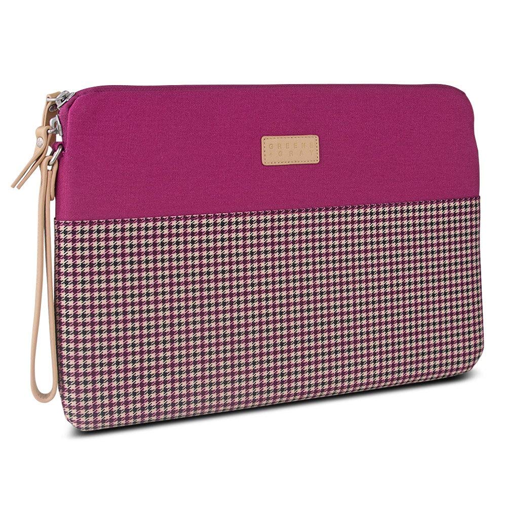 Greene + Gray Zippered Tablet/Laptop Sleeve Case for Microsoft Surface Pro 3 - Burgundy Houndstooth