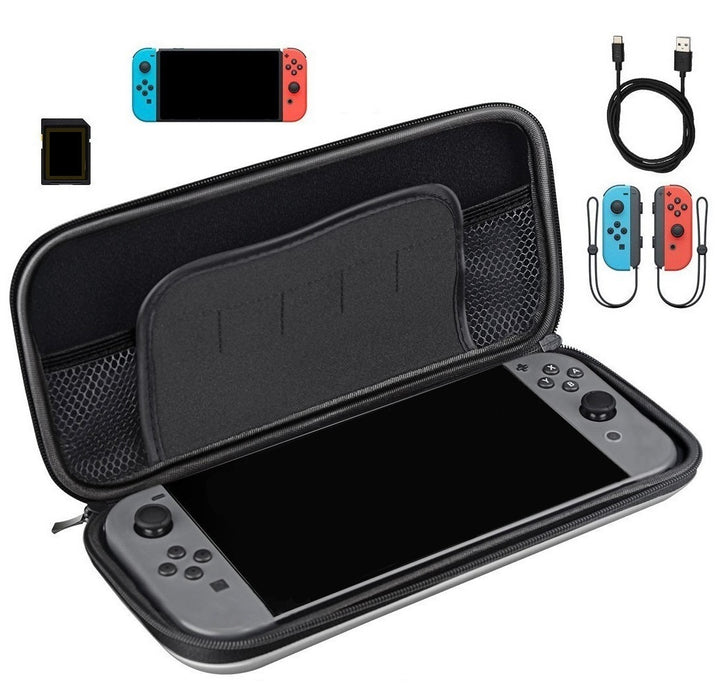 Nintendo Switch Carrying Storage Case, Protective Hard Case with handle, Holds 20 Games, Controller & Accessories-Black