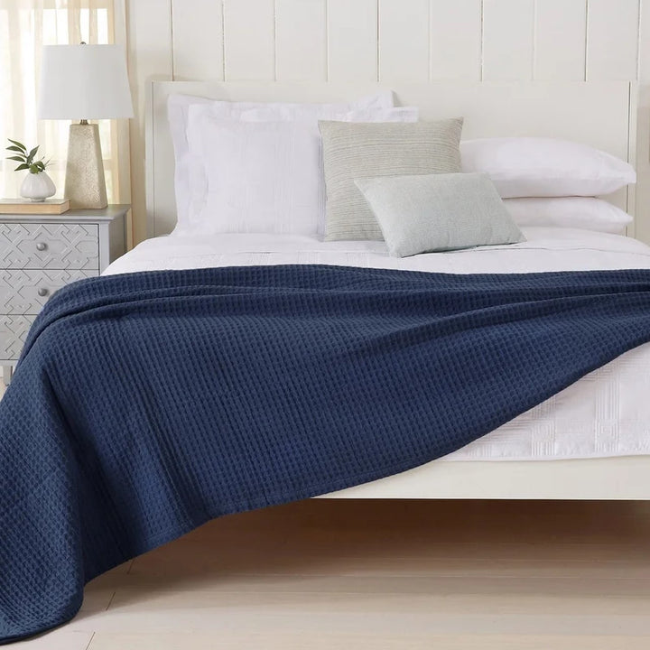 Homvare Bedding Premium Cotton Blanket King White - Soft Breathable Thermal Blanket - Ideal for Layering Any Bed